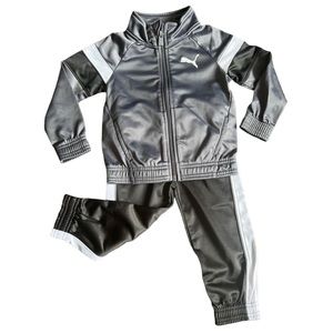 Puma Toddler Jogger Track Set Gray/Black/White Size 2T